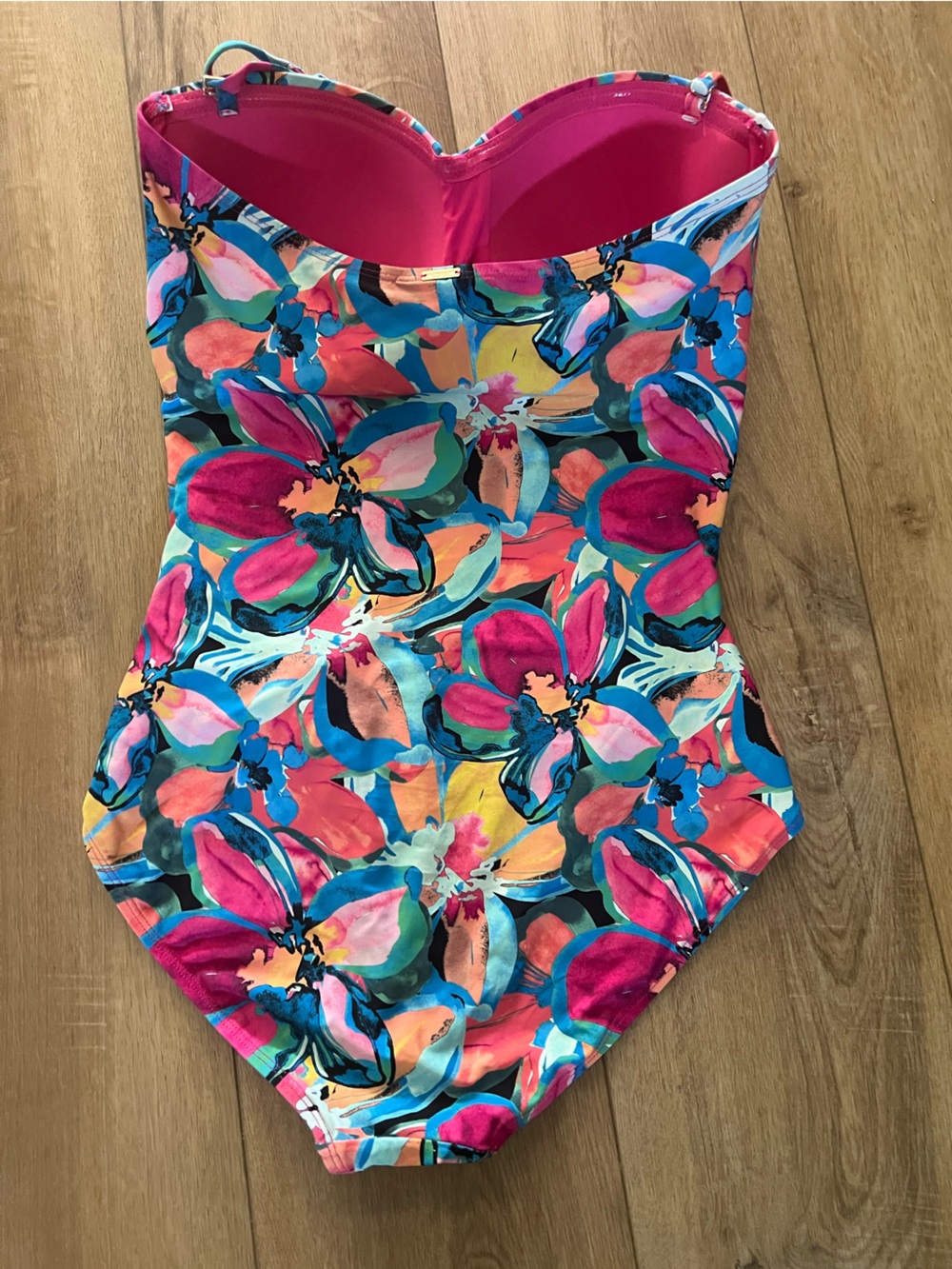 Anne Cole Multicolor Floral One-Piece Swimsuit with Pink Lining - Picture 3 of 3